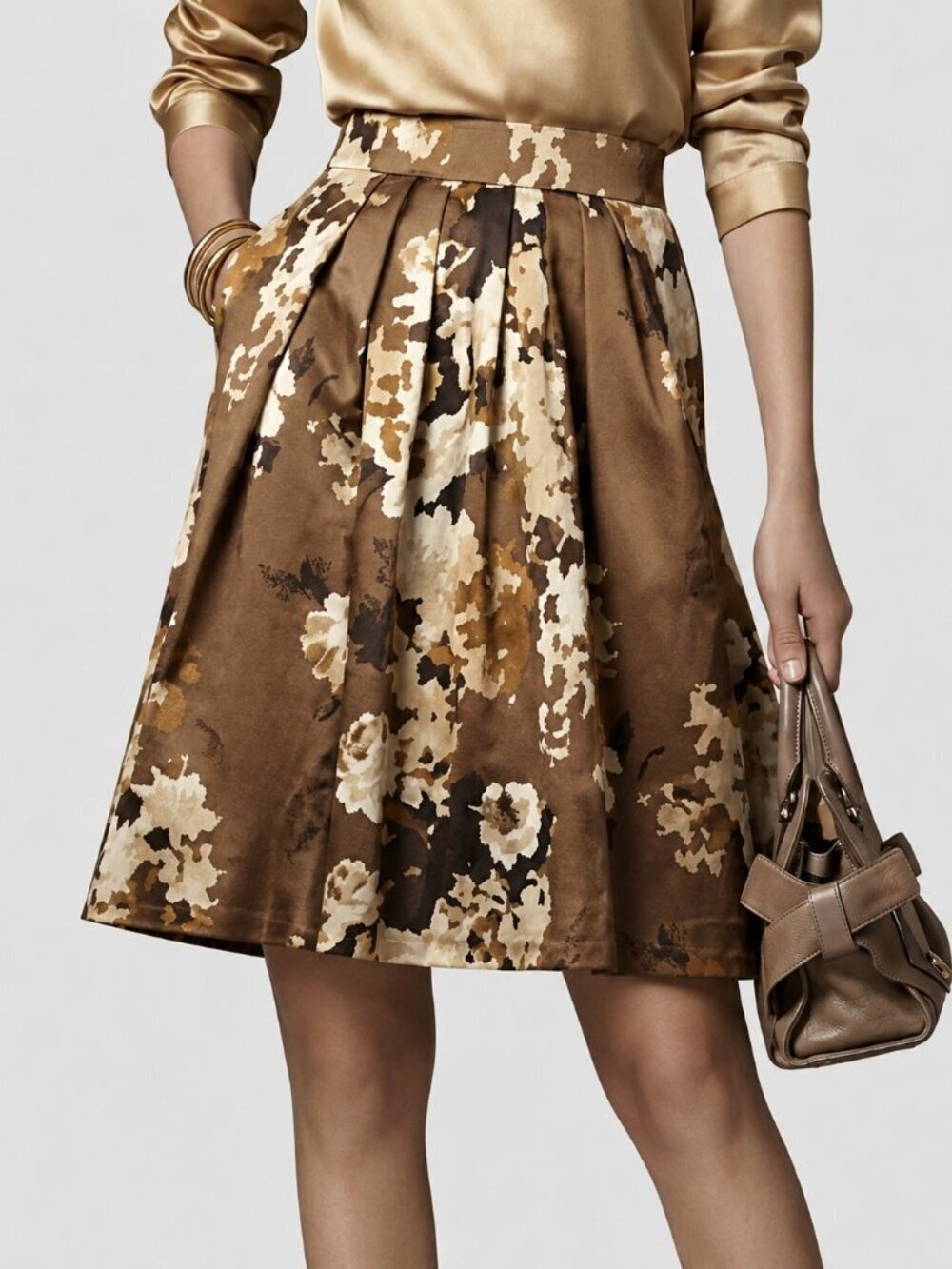 Talbots Floral Satin Skirt